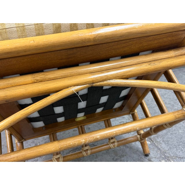 McGuire Furniture Cathedral Lounge Chair + Ottoman, Vintage For Sale - Image 11 of 12