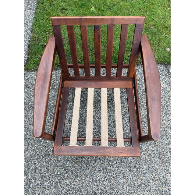 Avocado Mid Century Modern Danish Teak Easy Chair Circa 1970s For Sale - Image 8 of 8