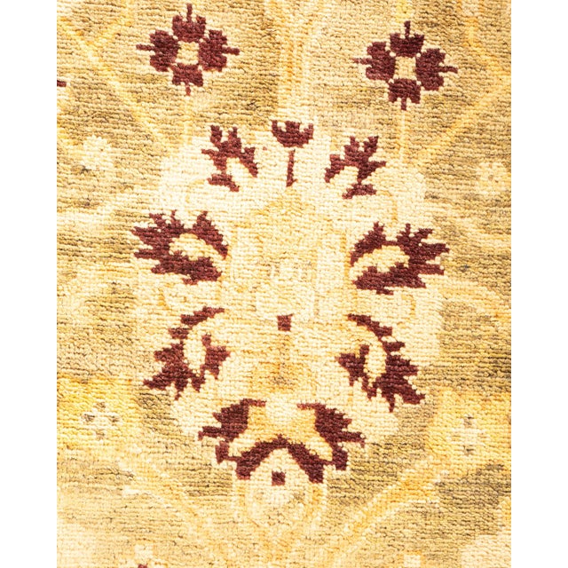 Traditional Eclectic Hand-Knotted Area Rug - Green, 4' 1" x 6' 2" For Sale - Image 3 of 8
