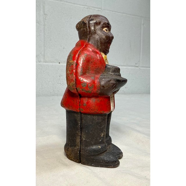 Antique Original Early 1900's Uncle Moses Cast Iron Coin Still Bank Americana For Sale - Image 9 of 12