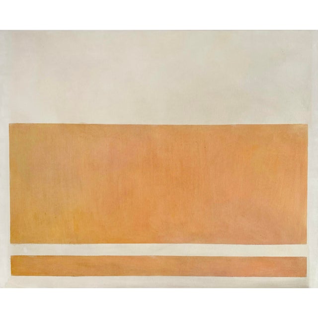 Orange Pastel Oil Painting Muted Orange White Original Picture Contemporary Abstract Canvas Art For Sale