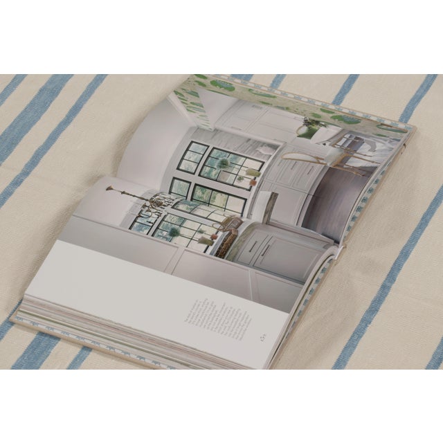 Rug & Kilim’s Indian Dhurrie Rug in Ivory and Blue Stripes For Sale - Image 9 of 10