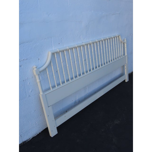 Thomasville Hollywood Regency Faux Bamboo Painted King Size Headboard 6643 For Sale - Image 13 of 16