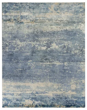 Bridgewater Hand loom Bamboo Silk Light Blue/Multi Rug - 10'x14'
