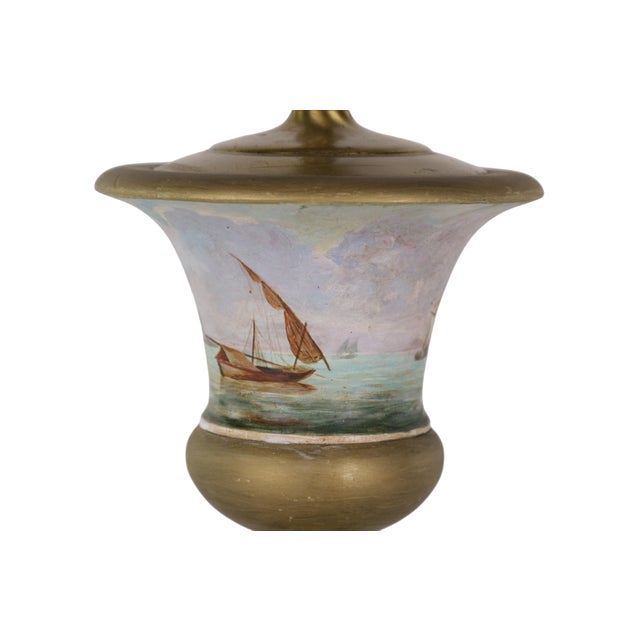 Vintage Florentine-Style Hand-Painted Nautical Table Lamp For Sale In New York - Image 6 of 10