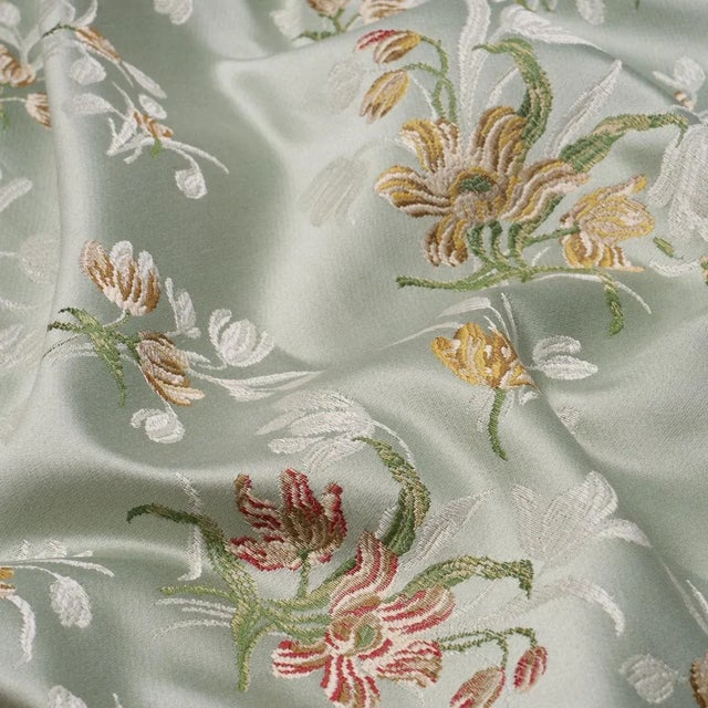 Contemporary SAMPLE - Schumacher Spitalfields Bouquet Fabric In Robin'S Egg For Sale - Image 3 of 5