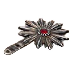 Silver Radiance with Synthetic Red Stone For Sale