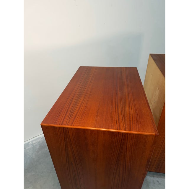 Brown Mid Century Danish Modern Teak Tallboy Dresser For Sale - Image 8 of 12
