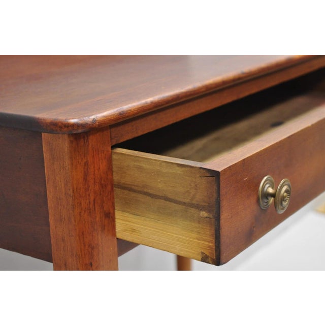 Late 19th Century Antique Sheraton Mahogany One Drawer Washstand Server Farmhouse Side Table For Sale - Image 5 of 16