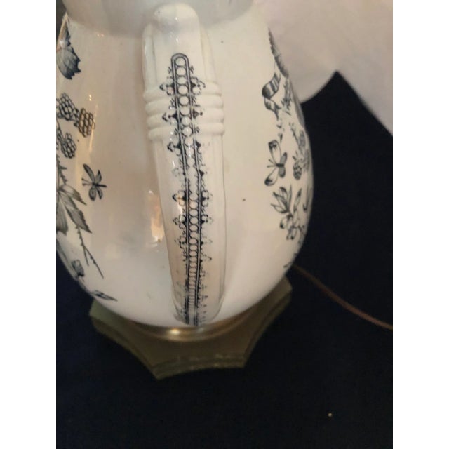 Traditional Black Transfer Ware Aesthetic Movement Lamp For Sale - Image 3 of 11