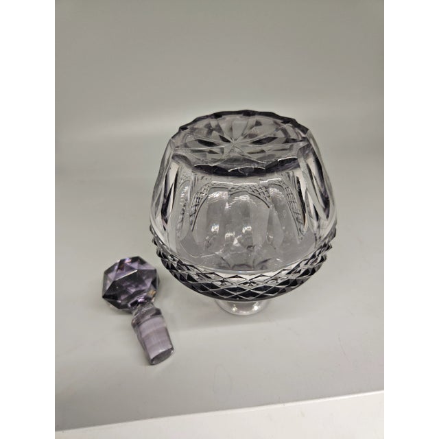 Vintage Purple Lavender Glass Decanter, Cruet Bottle, Vinegar Cruet For Sale - Image 4 of 4