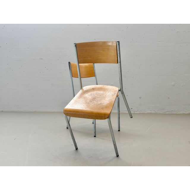 Swiss Bigla Stacking Chair in Beech For Sale - Image 14 of 17