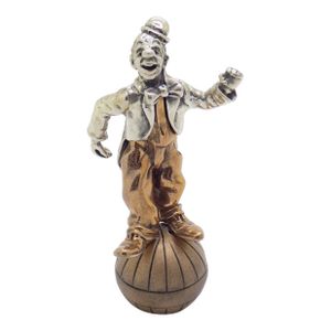 Vintage Italian Handmade Genuine Silver & Brass Balancing Jester Angini Figurine, Made in Tuscany (Italy, Arezzo)