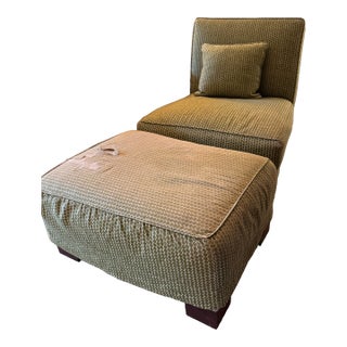 Ralph Lauren Hasley Chair and Ottoman For Sale