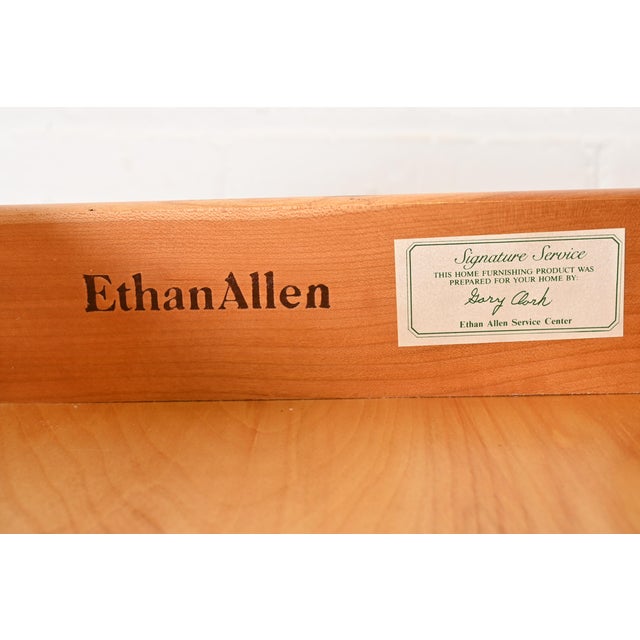 Brown Ethan Allen French Louis Philippe Cherry Wood Nine-Drawer Dresser or Credenza For Sale - Image 8 of 12