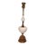 Vintage White Opaline and Wood Table Lamp For Sale