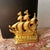 Antique Bronze Gilded Bookend Sailing Boat 1803 Galleon Time of Elizabeth Stamp For Sale - Image 9 of 10