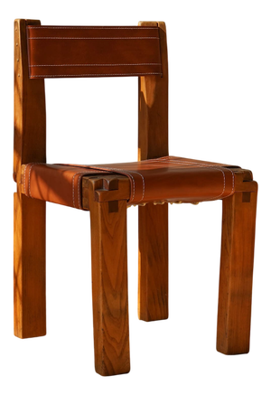 S11 Chair in Whisky Leather by Pierre Chapo, 1960s