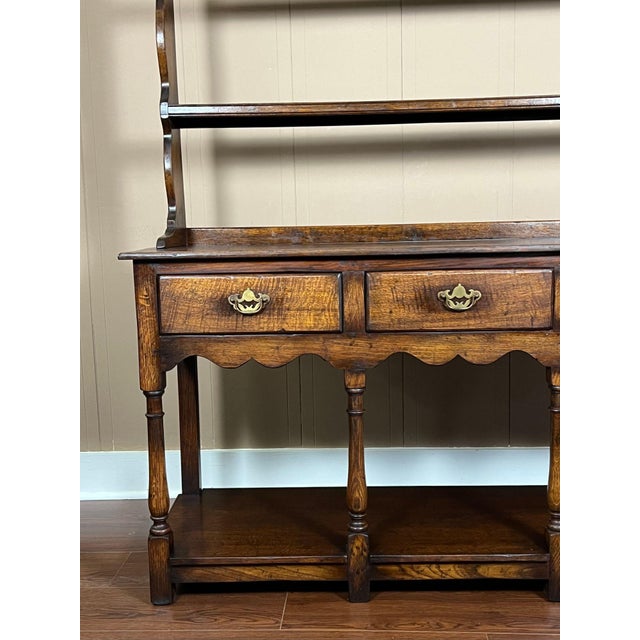 Antique English Dresser Sideboard Plate Rack Potboard Jacobean Tiger Oak C1900 For Sale - Image 12 of 18