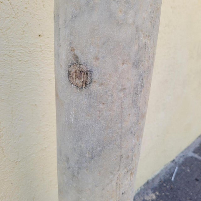 Column in Sculpted White Marble For Sale - Image 12 of 18