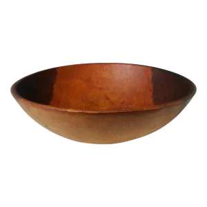 Mid 20th Century Large Wooden Walnut Branded Parrish Bowl