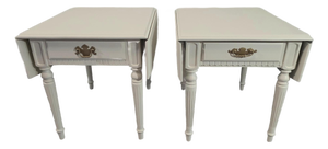 Vintage Ethan Allen American Traditional Drop-Leaf Side Tables – Pair