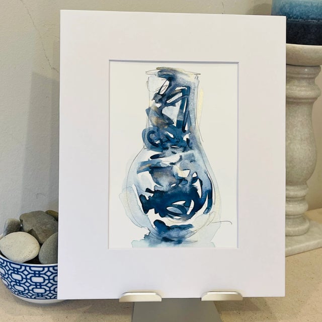 Contemporary Glimmer With the Light of Grace | Chinoiserie Vase Watercolor by JJHogan For Sale - Image 3 of 5