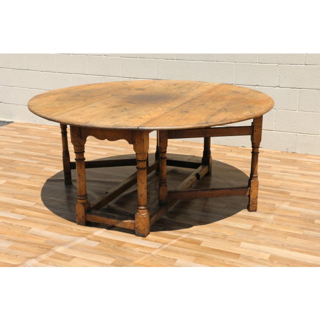 Country French Tiger Oak Drop-Leaf Gateleg Dining Table, Rustic Farmhouse Oak Table, Circa 1950s For Sale - Image 10 of 18