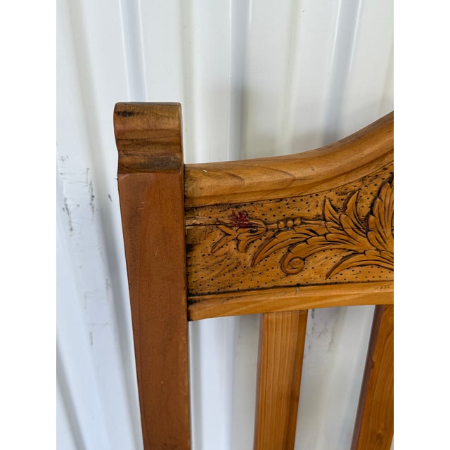 Wood Vintage Scrubbed Pine English Revival Rustic Carver Chair For Sale - Image 7 of 12