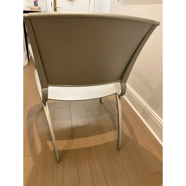 Metal Richard Frinier Award Winning Aero Chair for Brown Jordan With Seat and Back Cushions and Glass Top Side Table For Sale - Image 7 of 11