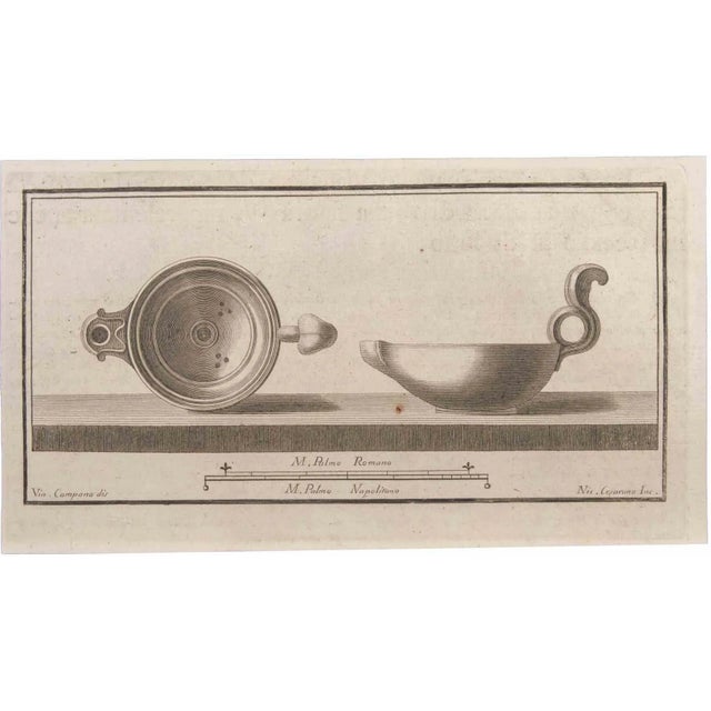 Oil lamp is an etching realized by niccolò cesarano (1740-1815). The etching belongs to the print suite “antiquities of...