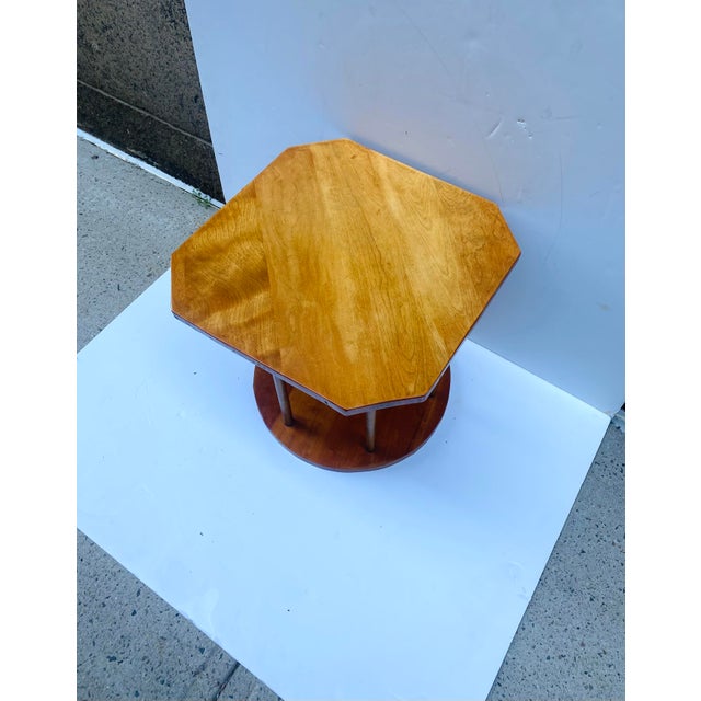 Oak Side End Drinks Table, Art Deco Style, Circa Mid-20th Century For Sale - Image 4 of 9