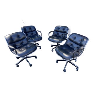 Vintage Mid Century Modern Knoll Pollock Desk Chairs Set of 4 For Sale