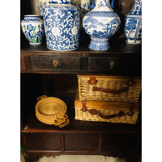 Antique Chinese Chinoiserie Red Lacquer Armoire Cabinet For Sale - Image 11 of 13