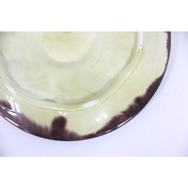 1870 French Onnaing Majolica Oyster Plate Kissing Fish Heads Antique Ceramic La Faïencerie D’Onnaing For Sale - Image 6 of 7