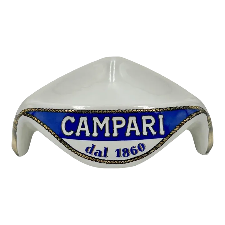 Vintage Campari Italy Dal 1860 Ashtray Ceramic Mid-Century 1960s