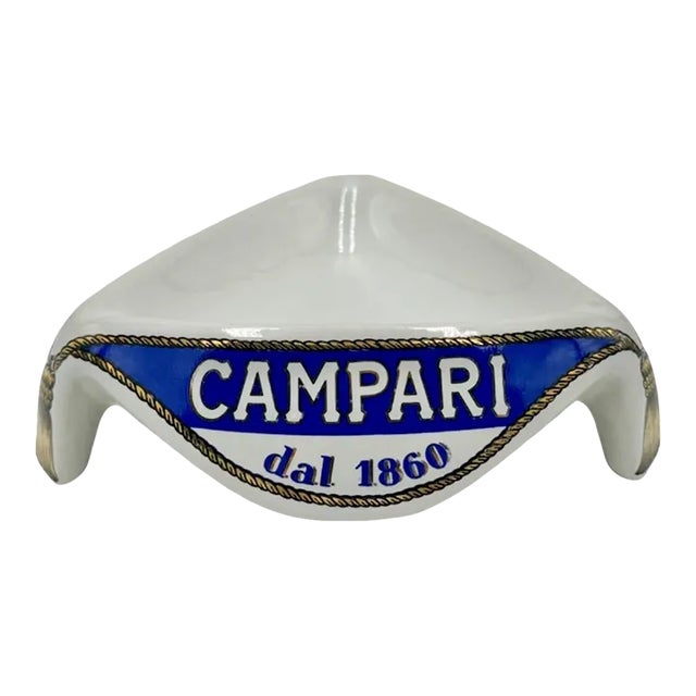 Vintage Campari Italy Dal 1860 Ashtray Ceramic Mid-Century 1960s For Sale