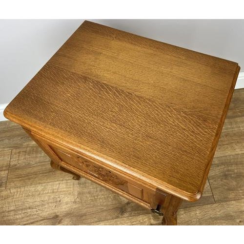 Vintage French Bedside Tables in Oak, Set of 2 For Sale - Image 10 of 14