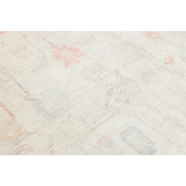 10x14 Ethereal Blush & Cream Modern Oushak Style Wool Area Rug For Sale - Image 10 of 12