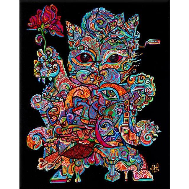 Alexander Arshansky Cubist Painting "Lucky" 2023 For Sale