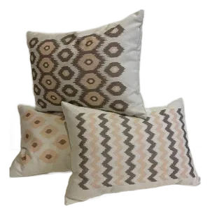 Apricot and Chocolate Ikat Sunbrella Lumbar Pillows- Set of 3