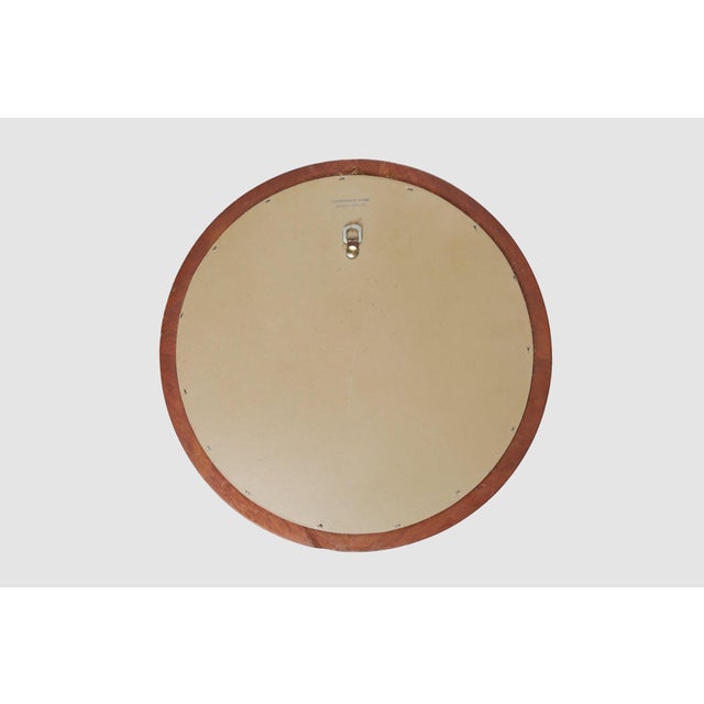 Blue French Round Wooden Mirror with Blue and White Glass Decoration, 1960s For Sale - Image 8 of 10