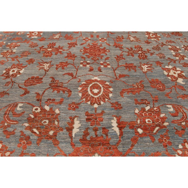 Oversize Modern Gray Oushak Handmade Wool Rug For Sale In New York - Image 6 of 13