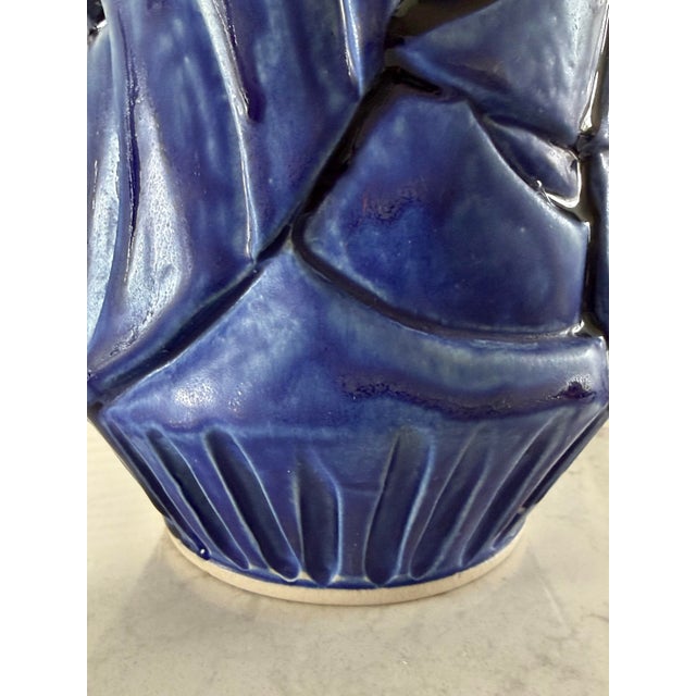 Late 20th Century 20th Century Cobalt Blue Studio Pottery Vase - Signed For Sale - Image 5 of 8