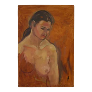 Nude Portrait of a Woman Original Artwork Outsider Art Oil Painting
