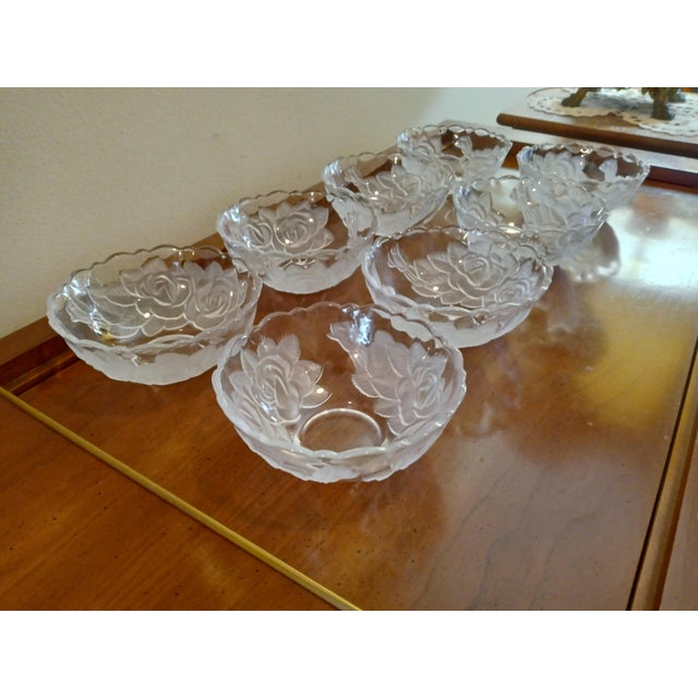 1990's Makasa Studio Nova "Winter Rose" Salad - Bowls (8) For Sale - Image 4 of 6