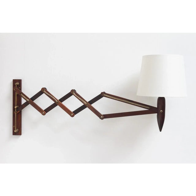 Mid-Century Danish Rosewood Scissor Wall Lamp, 1960s For Sale - Image 10 of 18