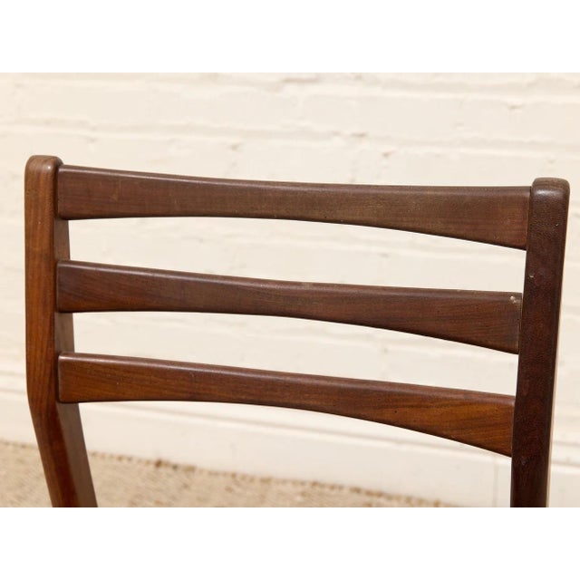 Set of 4 Vintage Danish Modern Rosewood Dining Chairs With Brown Upholstered Seats For Sale - Image 11 of 12