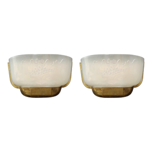 1950s Plexiglass Art Deco Sconces, a Pair