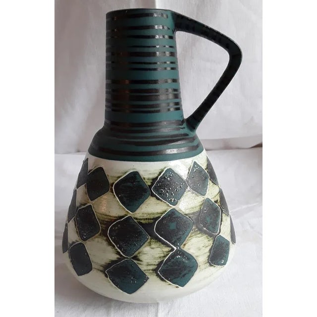 1960s Vintage German Ceramic Mug with White or Black Decor, 1960s For Sale - Image 5 of 5